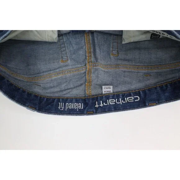 Vintage Y2K Carhartt Mens 34x34 Distressed Relaxed Fit Straight Leg Denim Jeans